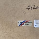 Large mirror with natural wood molding, gold fillet, beveled mirror, (La Gatvinière)