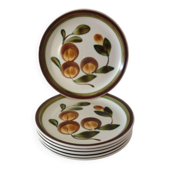 6 Gien Mombasa pattern dinner plates from the 1970s