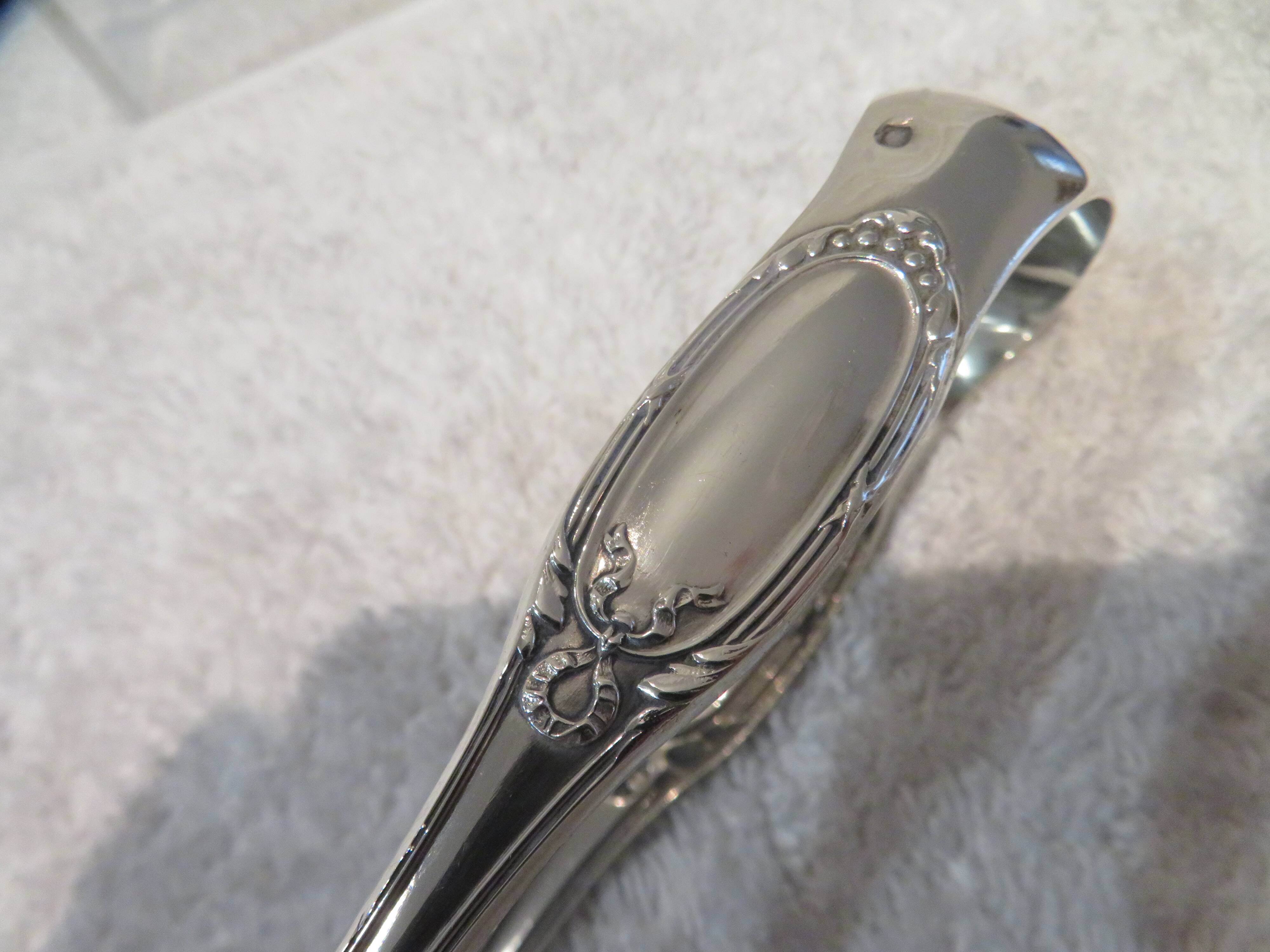 800 silver sugar tongs Minerva Louis XVI style goldsmith Pierre Bezon