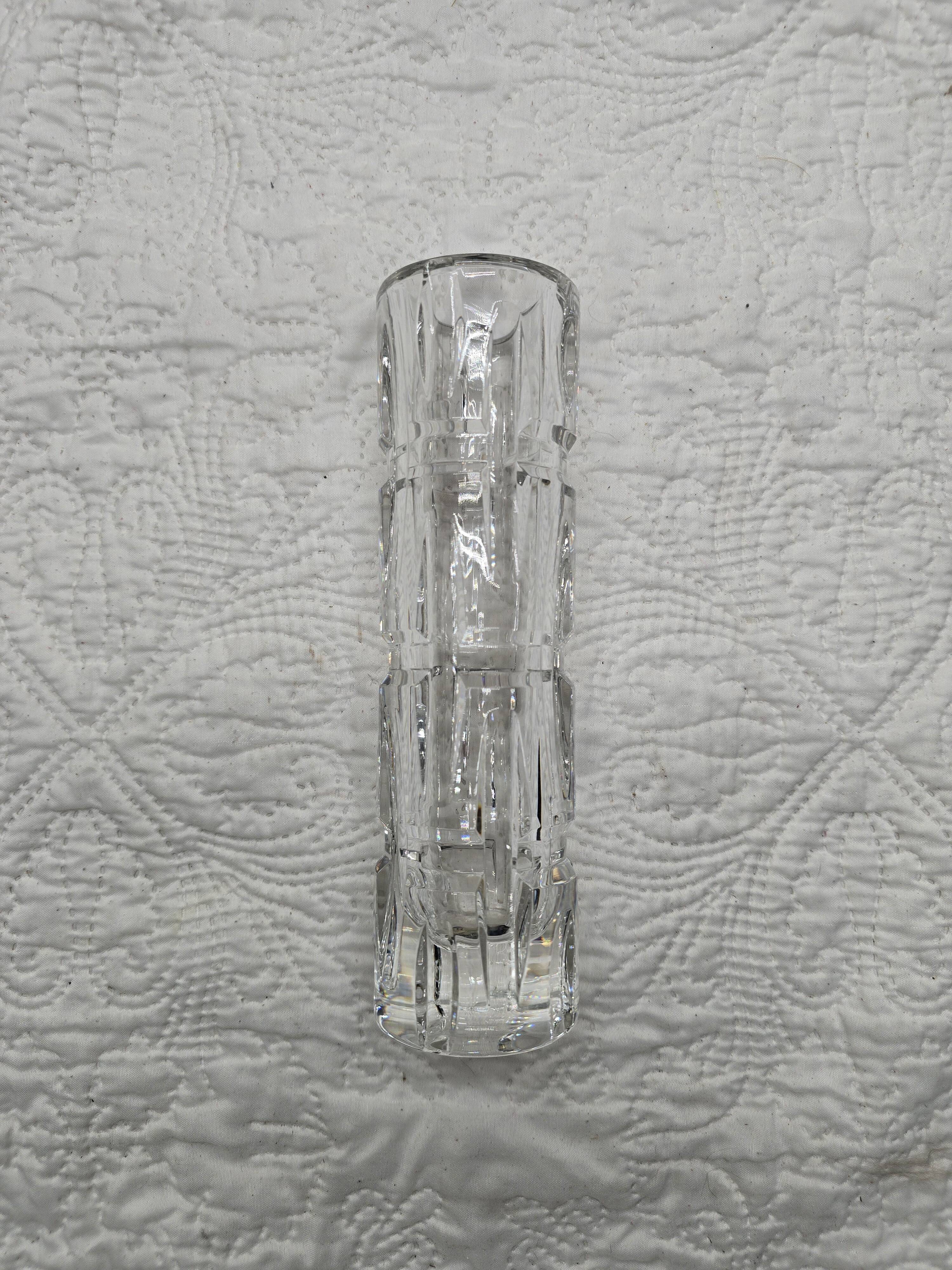 Vintage crystal tube vase