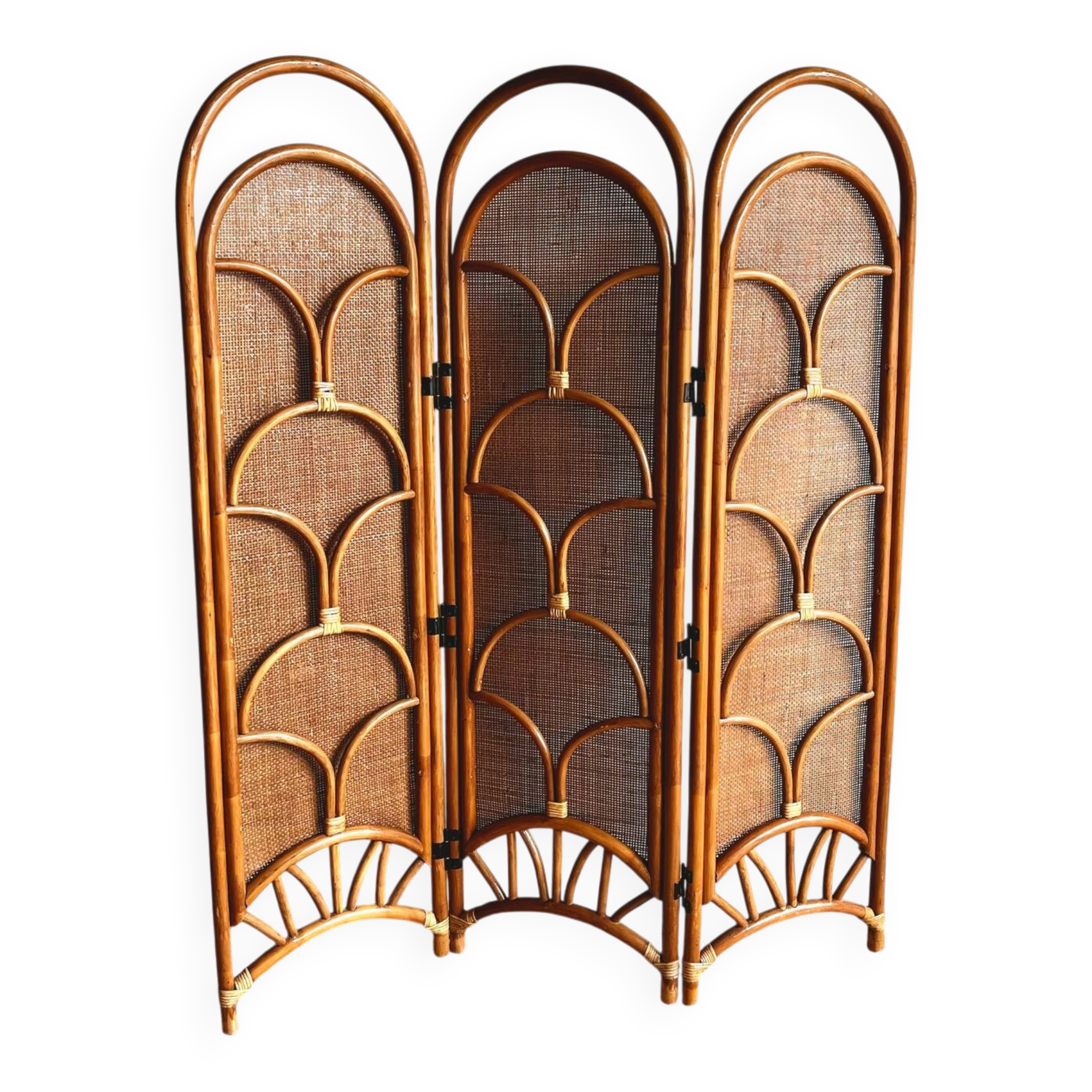 Paravent, cloison, paravent en rotin Bambou vintage