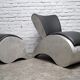 Industrial aluminum & vinyl lounge chair with footrest, 1970s