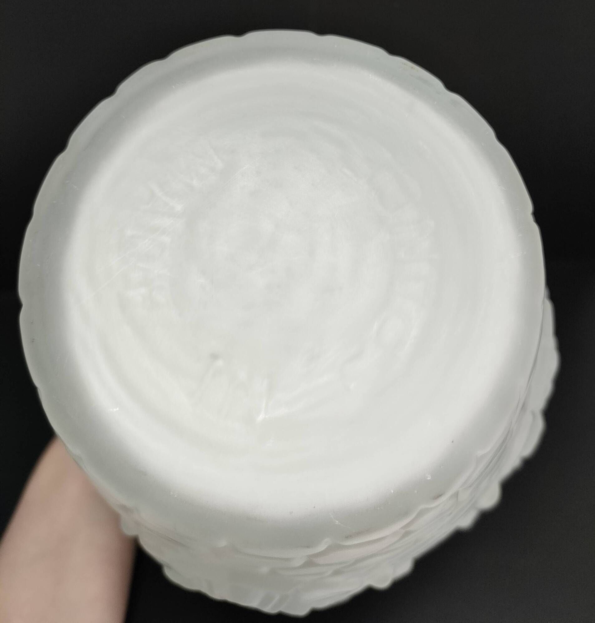 Large art deco glass vase with French floral decor H. 29.5 cm