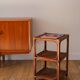 Brown rattan and canework side table, 1970