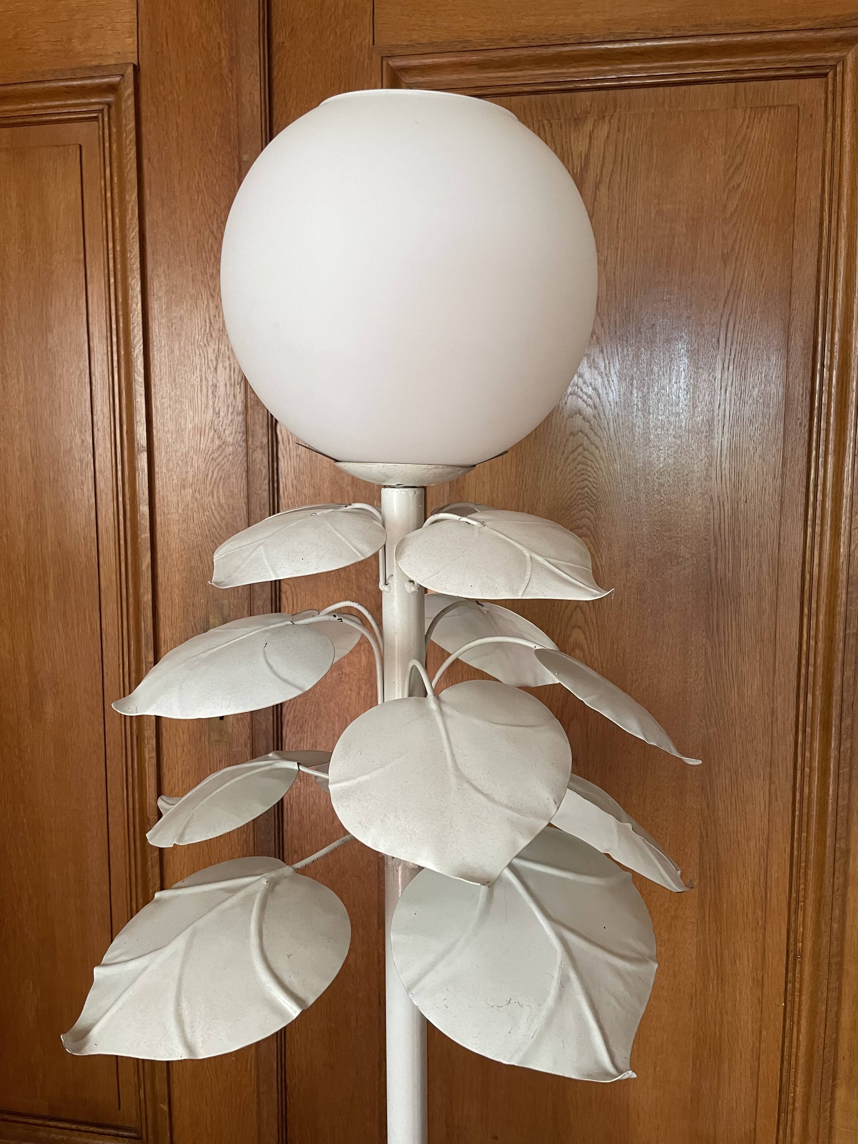 Vintage metal leaf floor lamp