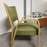 Pair of Bow Wood Steiner Mid-Century Armchairs