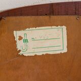 JM teak mirror with organic shape teak console, Denmark, 60s