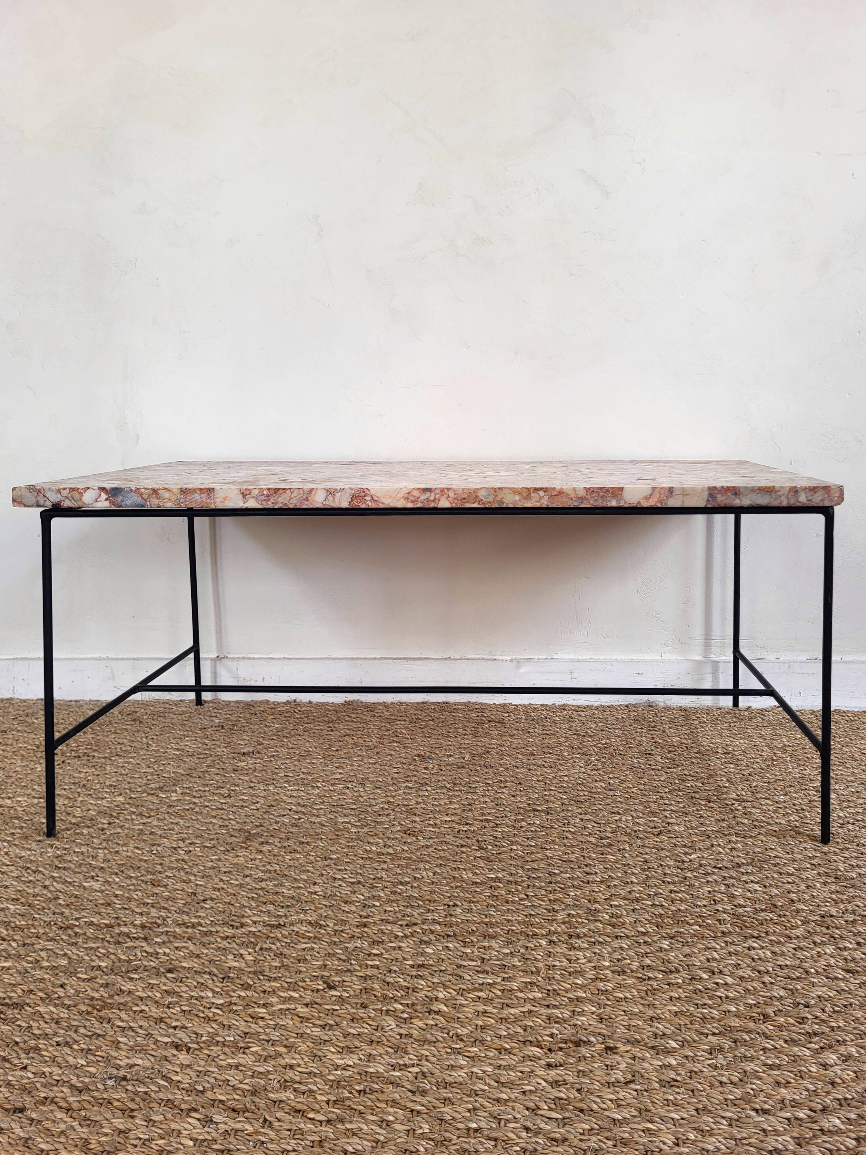 Rosso marble coffee table