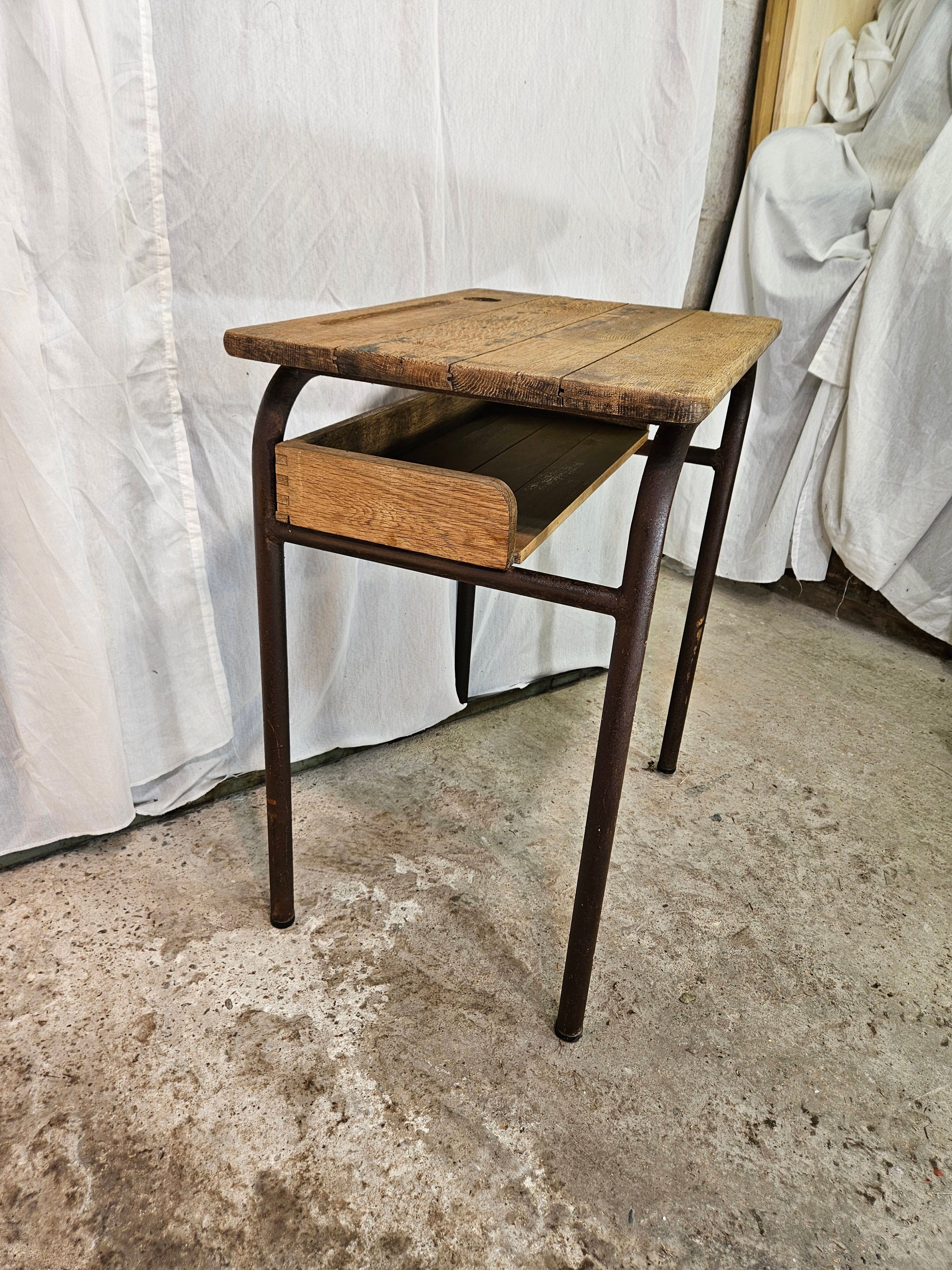School desk 1950 one place adult size with locker