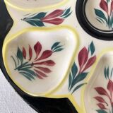 Hand-painted HB Quimper oyster plate