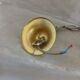 Suspension vintage rotin et nacre