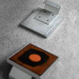 Vintage Brutalist Metal and Ceramic Entrance Door Handle by Juliette Belarti, 1960s, Set of 2