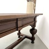 Neo-Renaissance desk in solid oak, circa 1900