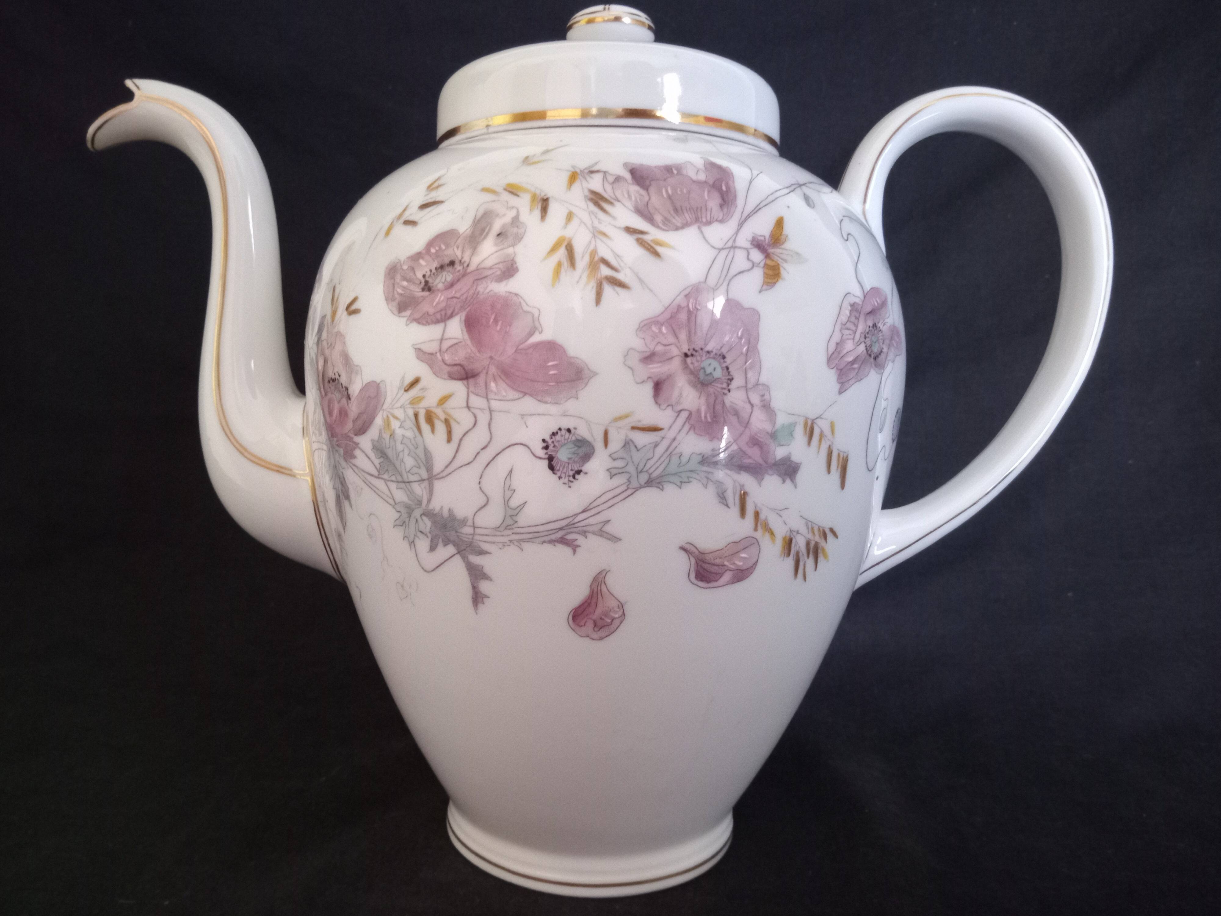 Art Nouveau coffee service for 8 people in Paris porcelain