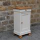 Renovated antique bedside table – Greige Galuchat, wooden top – houseboat style
