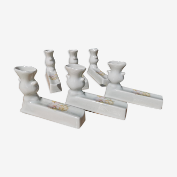 Set of 6 knife holders prick flowers