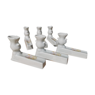 Set of 6 knife holders prick flowers