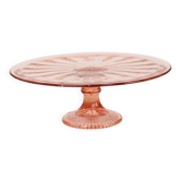 Pink Art Deco Cake Platter / Pastry Dish – Depression Glass