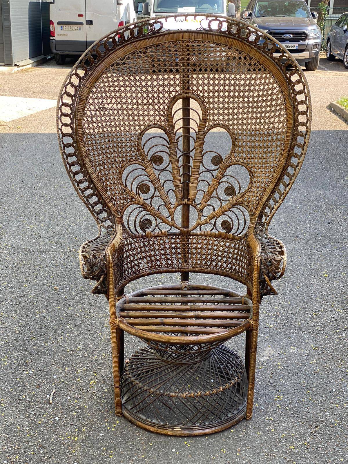 Emmanuelle peacock chair in rattan and wicker
