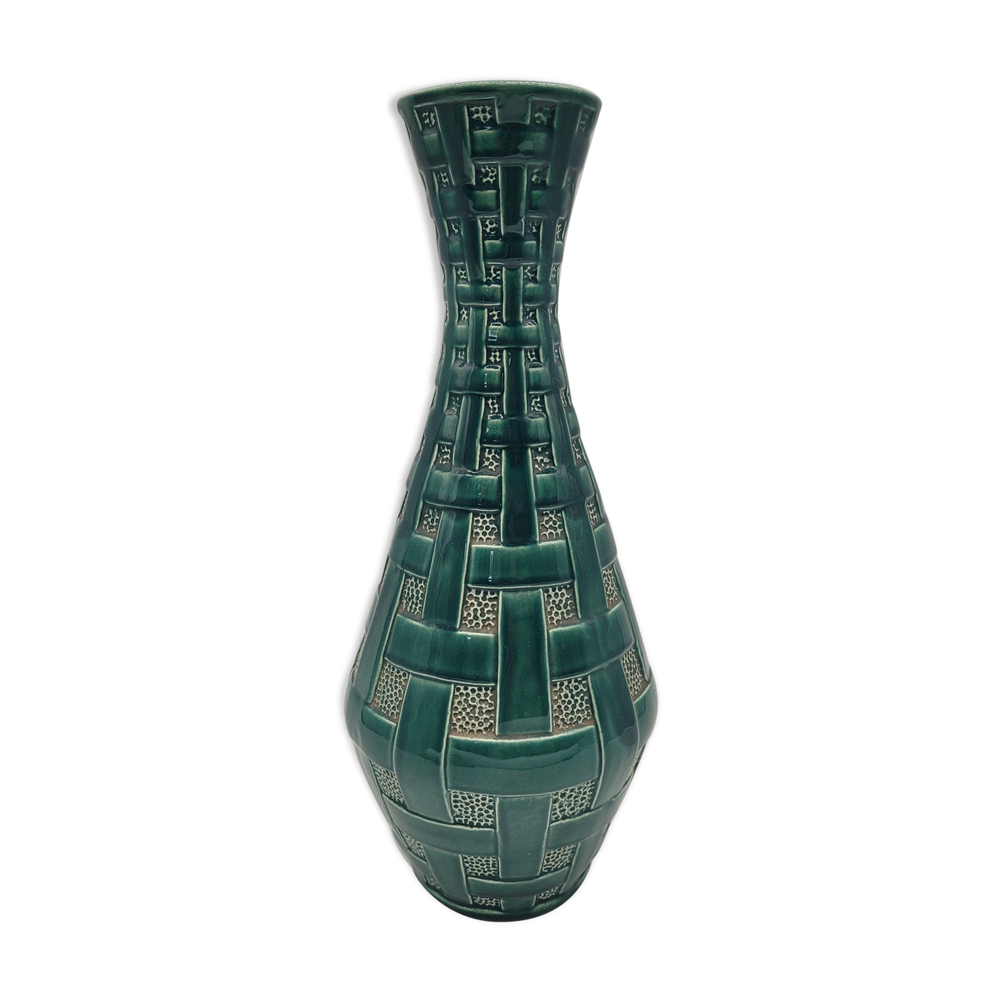 Vase style West Germany braided green 3458