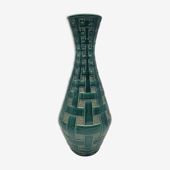 Vase style West Germany vert tressé 3458