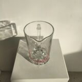 Vintage Italian orangeade pitcher made of red striped glass