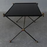 Table of metal and smoked glass style 1940