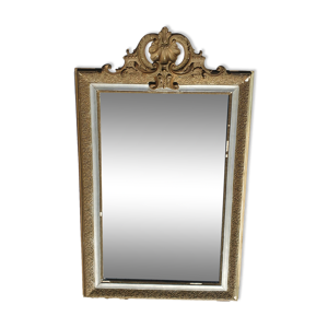 miroir à fronton or