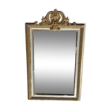 Large mirror with gold and silver pediment 71x115cm