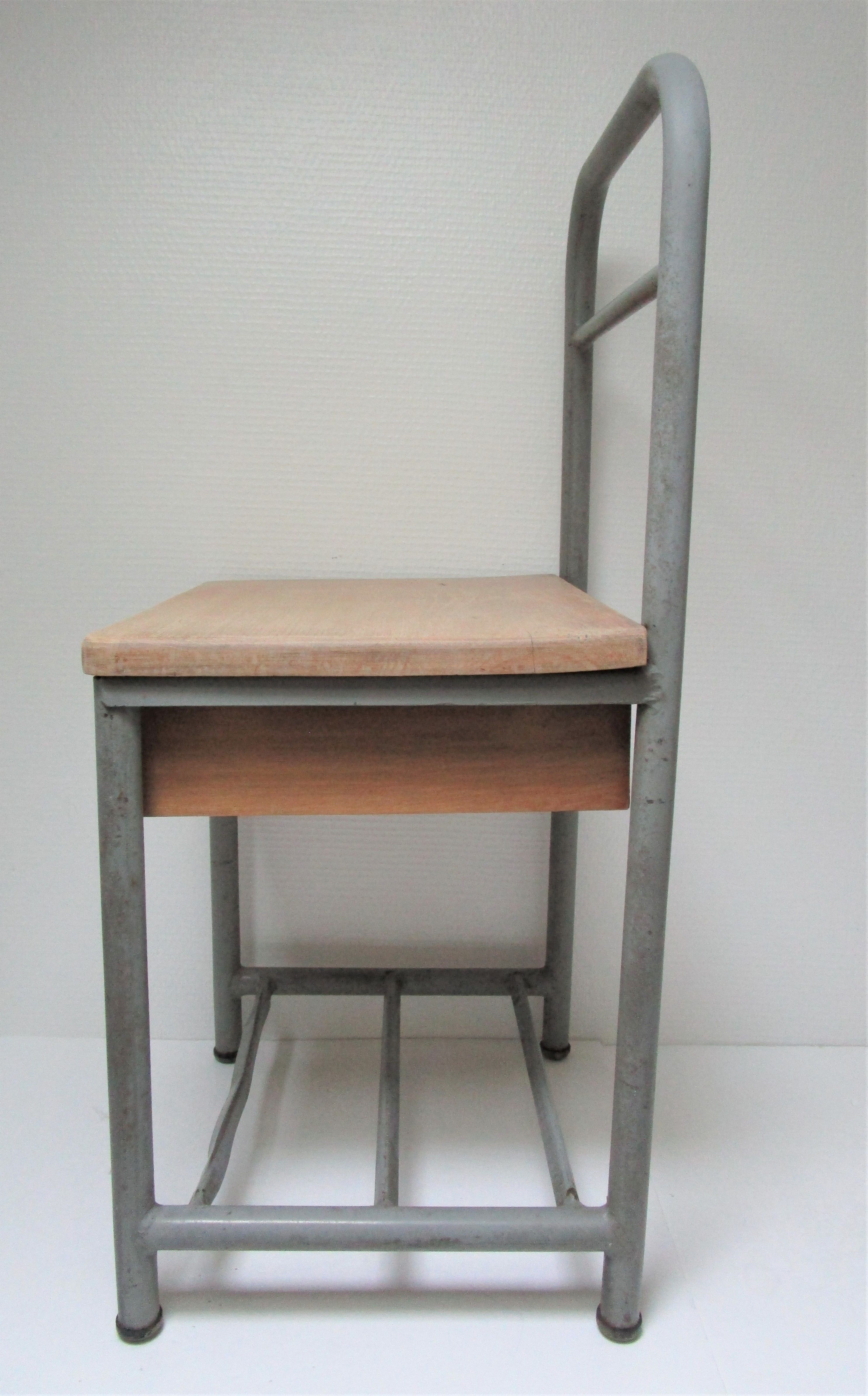 Bedside of boarding school wood vintage metal 50 s