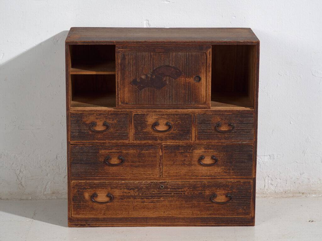 Old sliding door chest of drawers – Taishō / Shōwa period (c. 1920-1945) #92