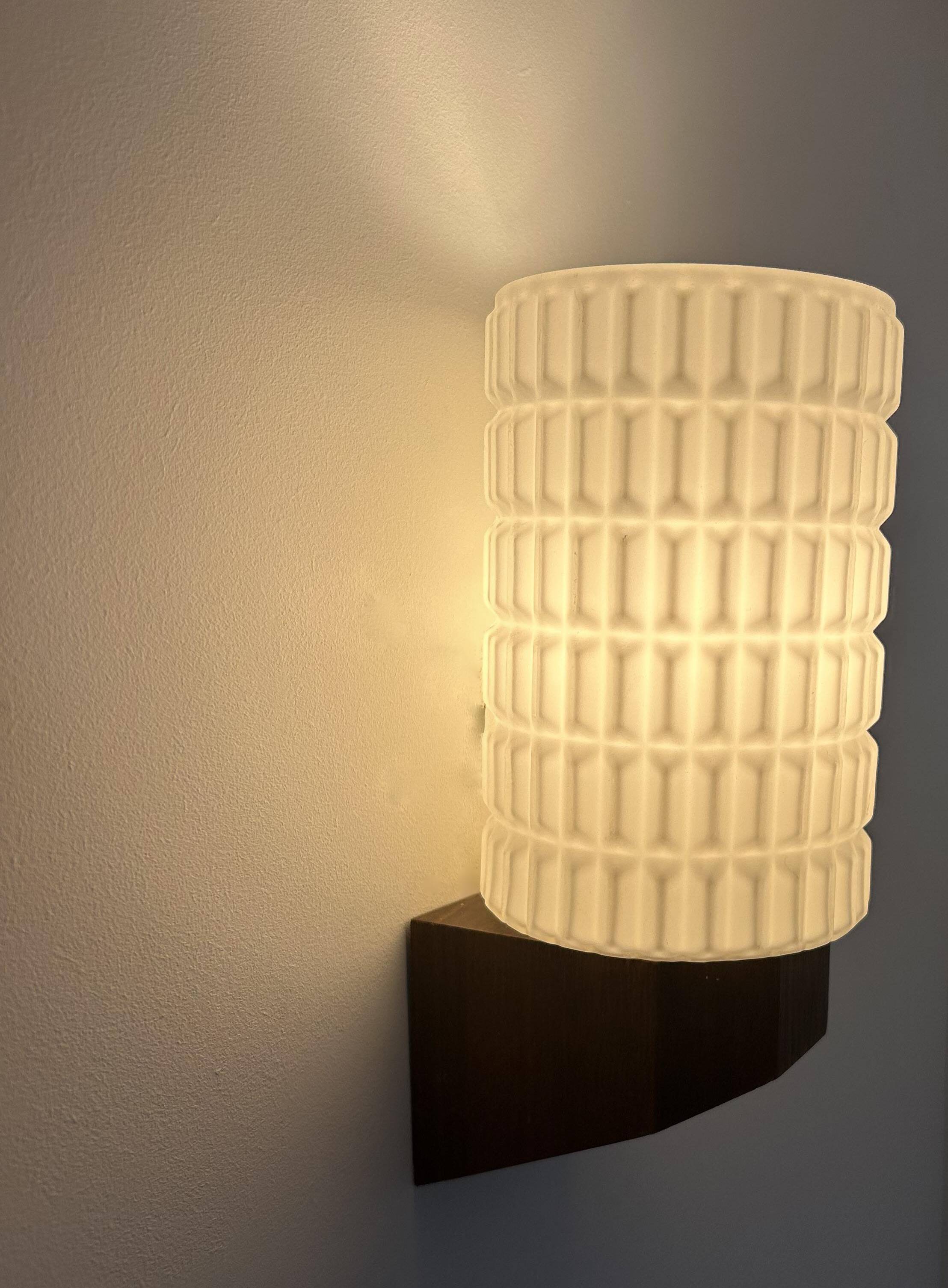 Pair of vintage wall lights, teak and opaline, Philips Netherlands 1950