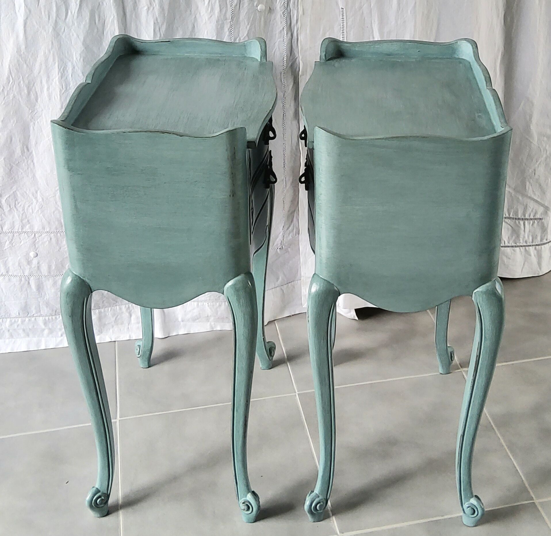 Pair of patinated Louis XV bedside tables