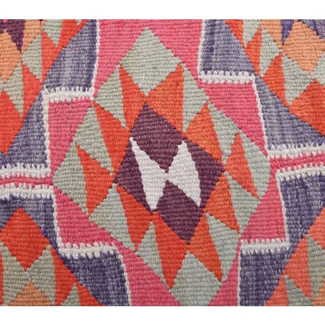 1970s Vintage Turkish Hand-Knotted Wool Cotton Pink Runner Rug 92x343