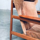 Set of Mid-Century Scandinavian Wingback Armchairs, Denmark, 1960s