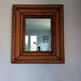 Miroir mural en rotin, osier et bois
