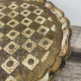 Round Florentine wooden tray