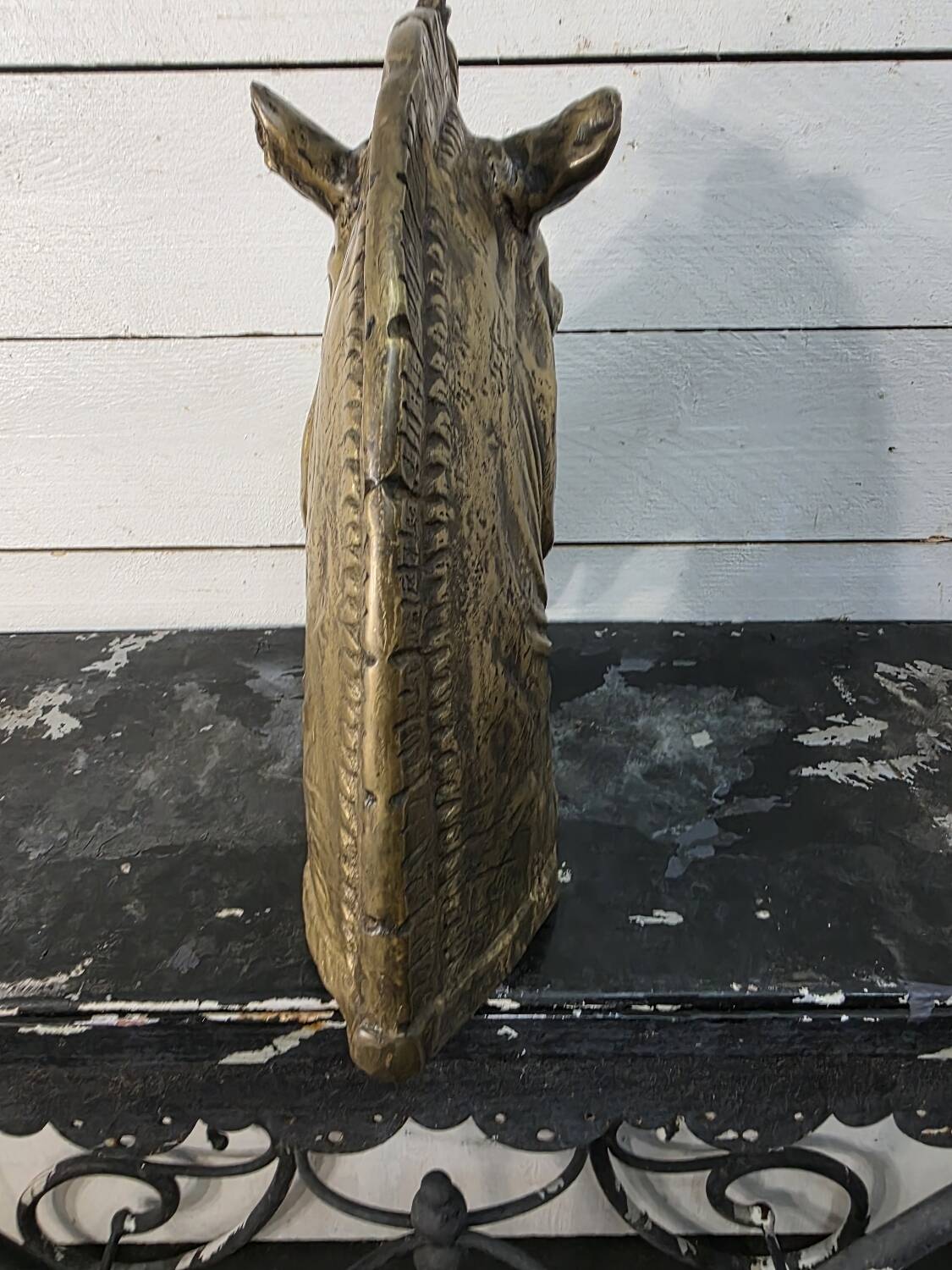 Bronze horse head, mid-20th century