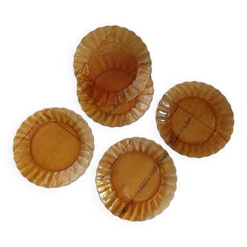 5 vintage Duralex dessert plates