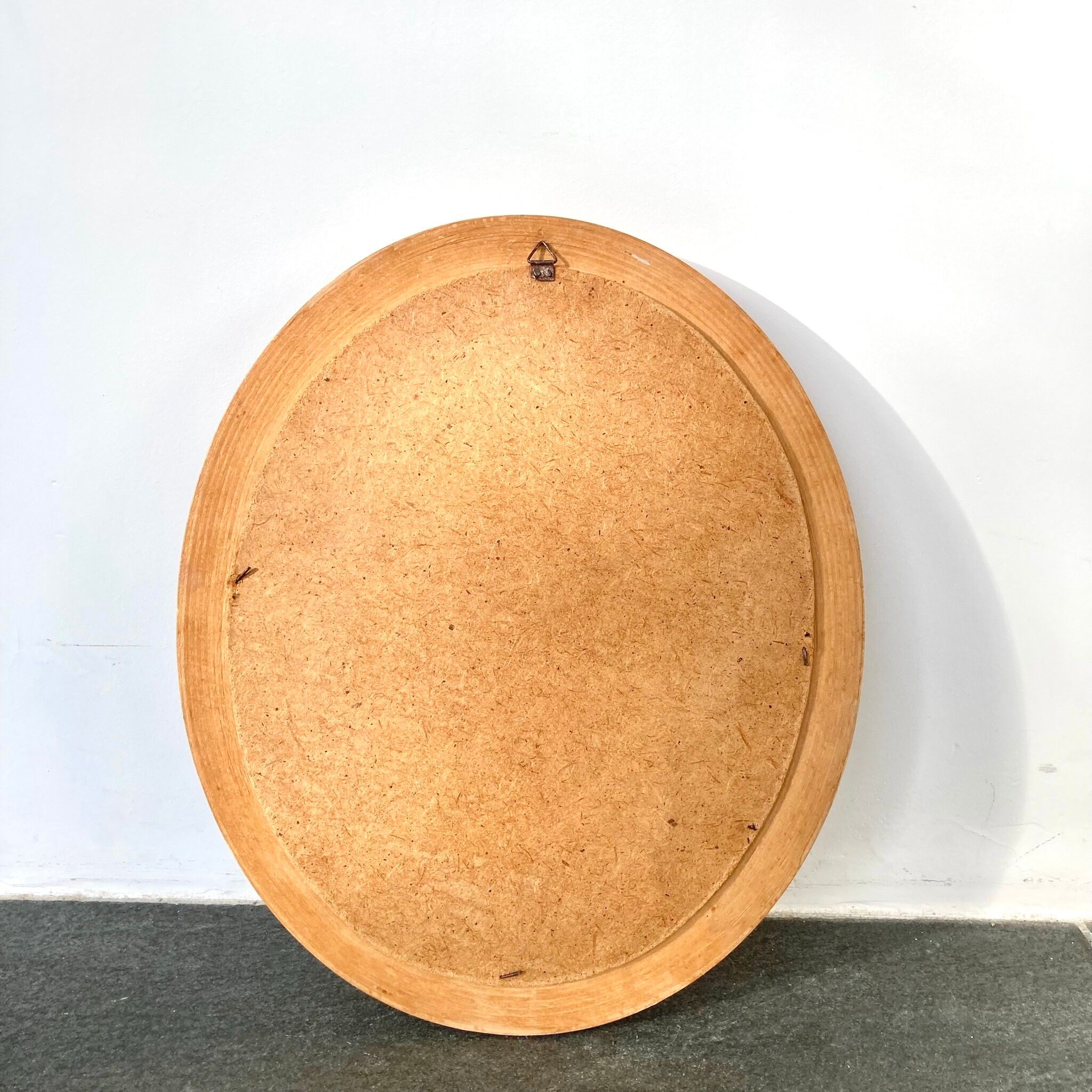 Oval wooden mirror 31x37cm