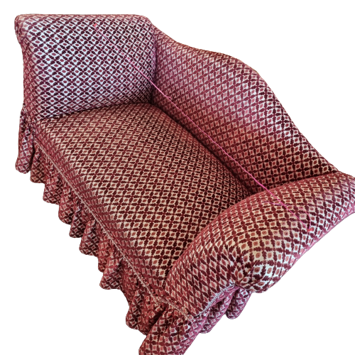 Two-seater sofa on wheels