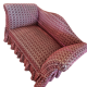 Two-seater sofa on wheels