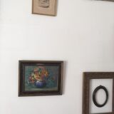 Painting on canvas bouquet of flowers in a vase.