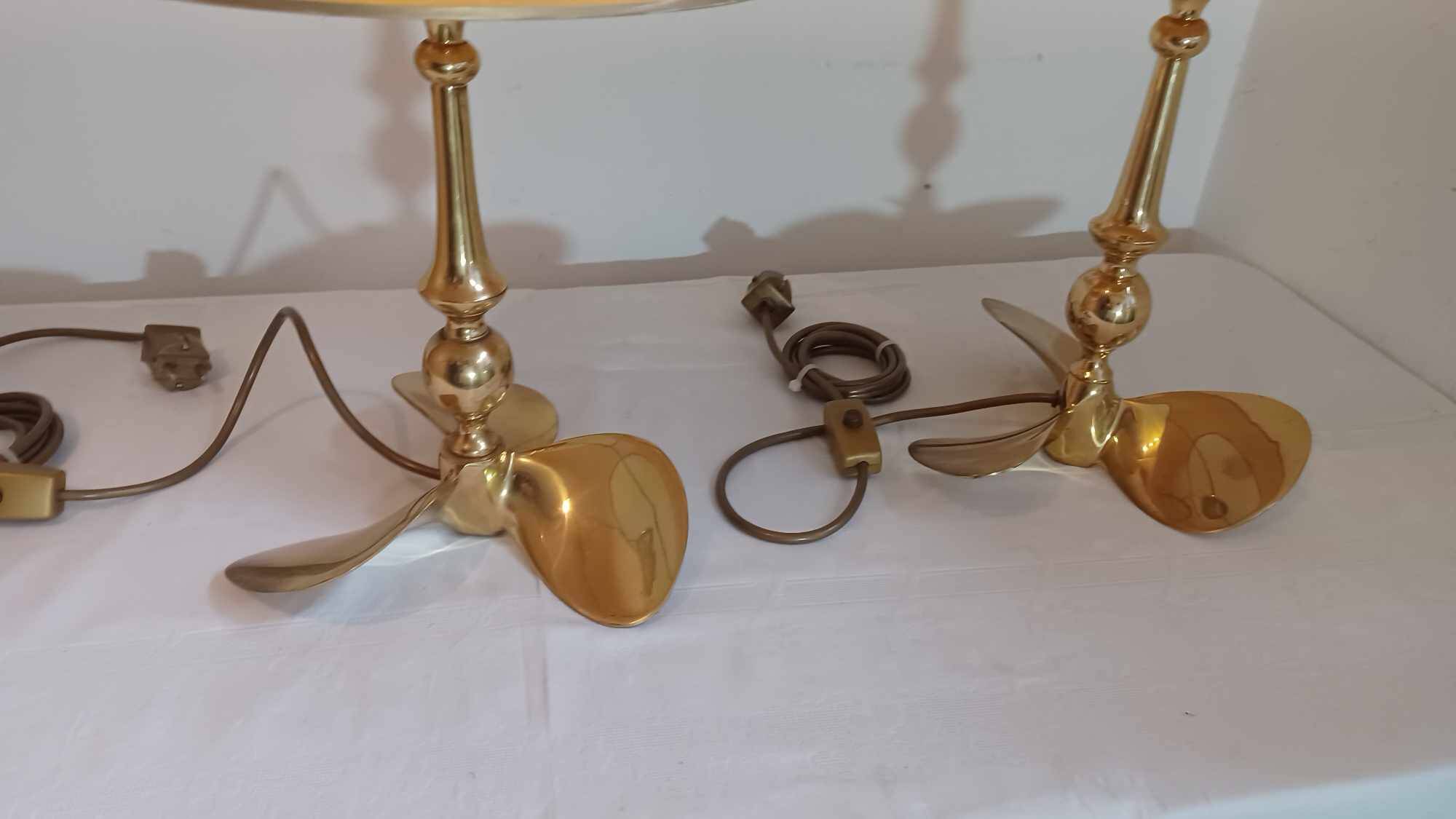 Lot de 2 lampes Hollywood Regency, années 1960/70, en laiton