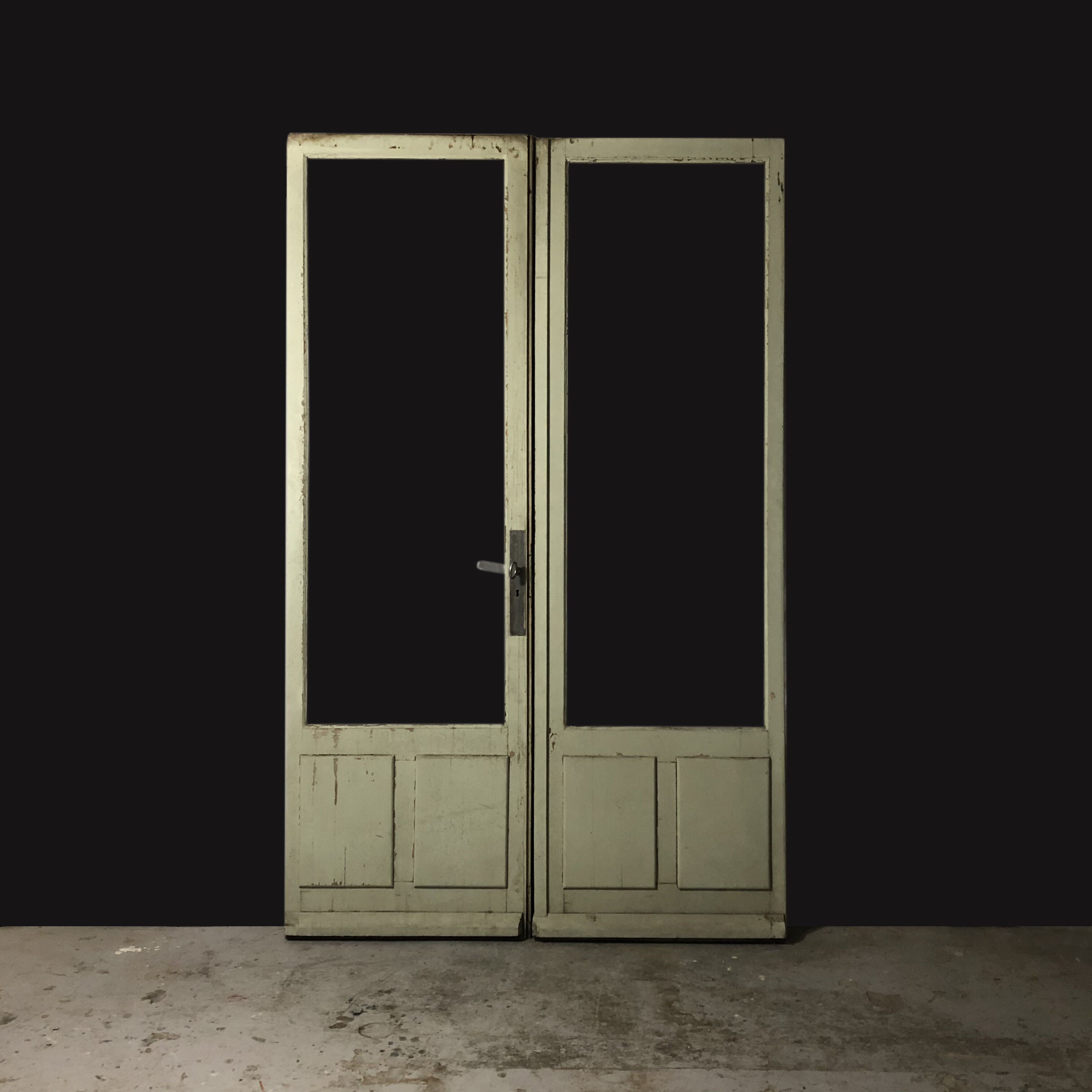 Old glass doors, 2 flaps, H226 cm