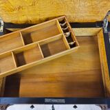 Antique walnut sewing table (19th century) Biedermeier side table