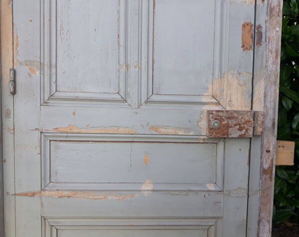 Porte Haussmannienne ancienne, imposte vitrée, cadre châssis 72x221