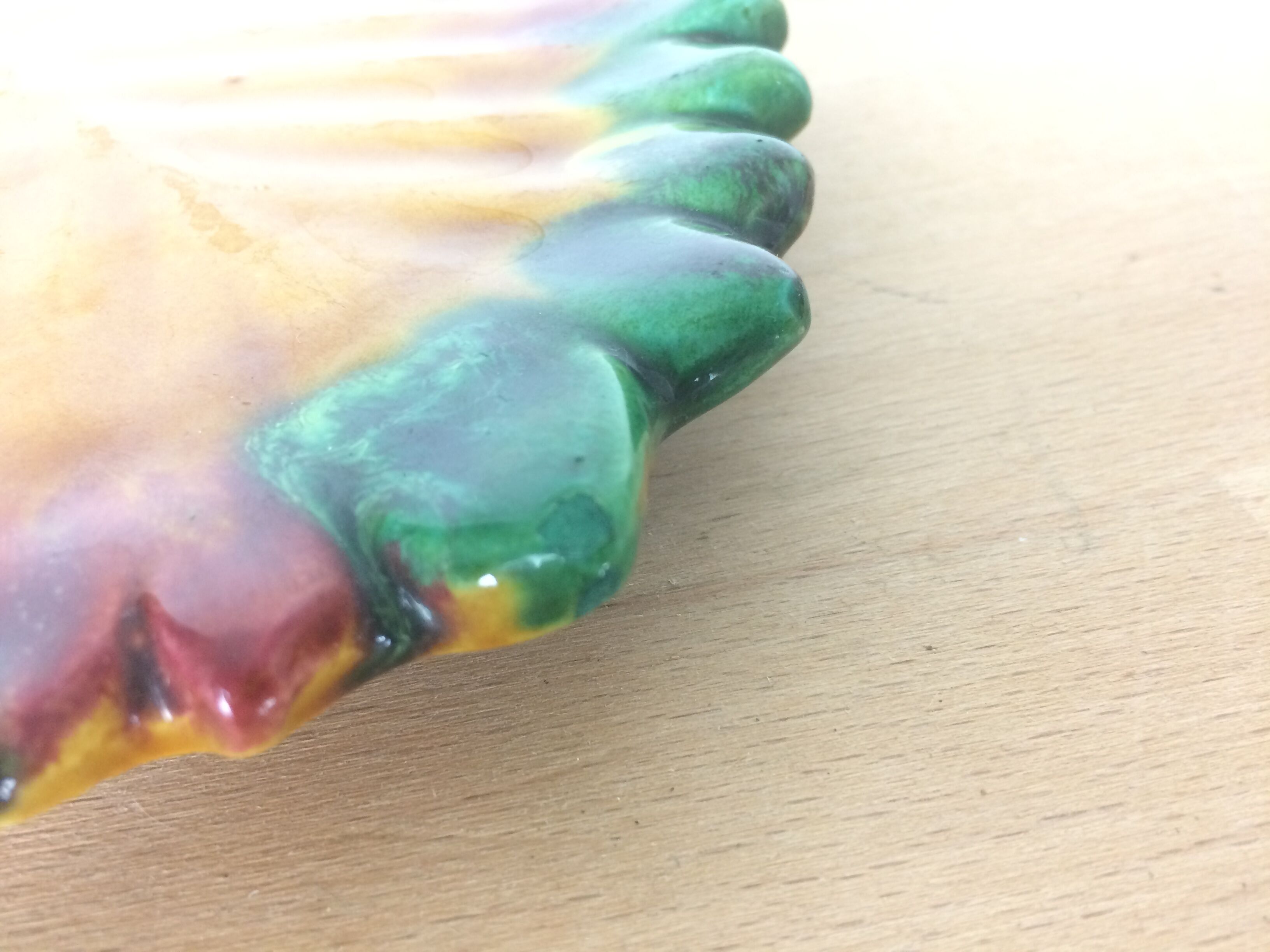 Vallauris mustard pepper shaker, dabbling, ceramics