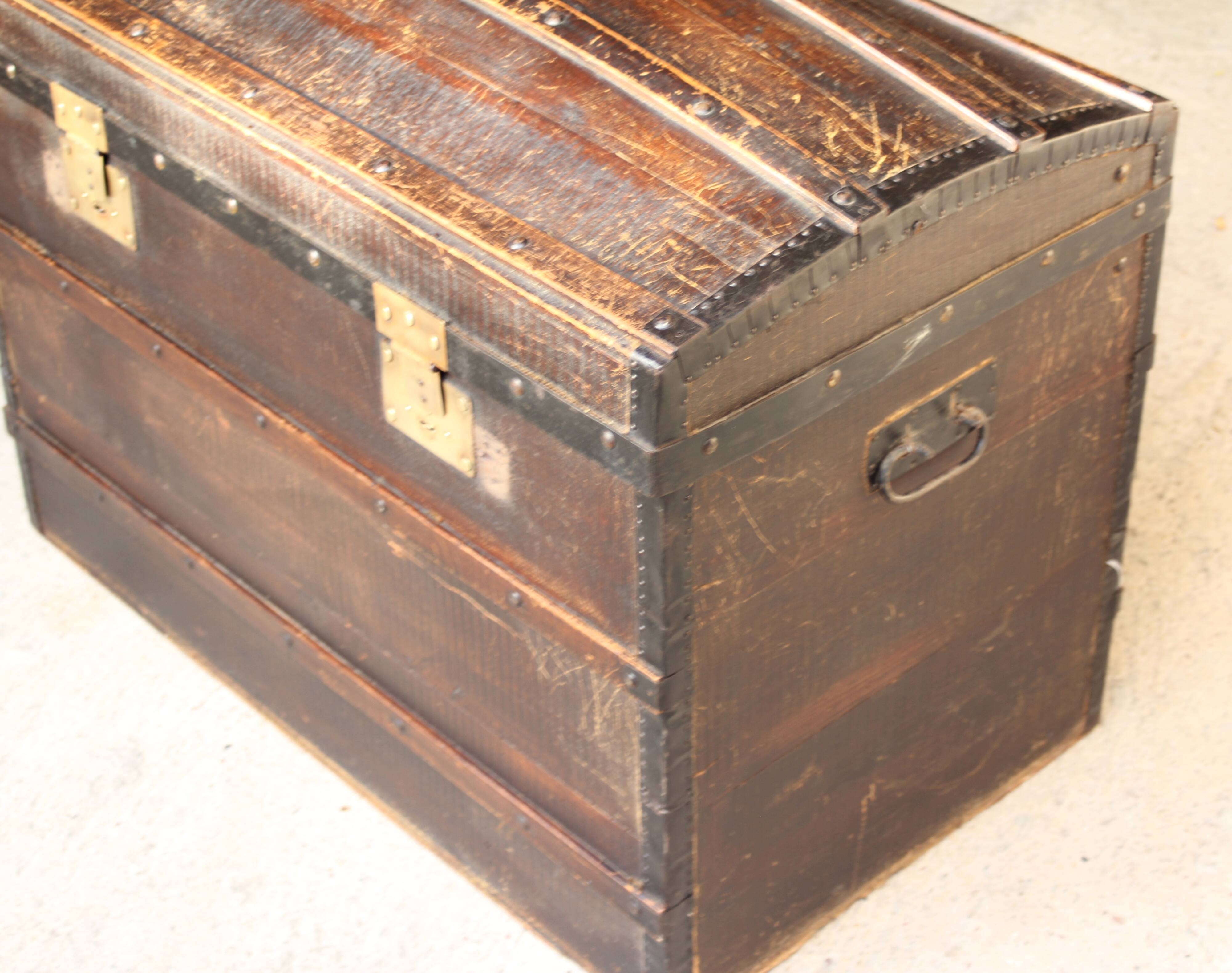 Large antique curved trunk