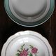 6 mismatched deep plates in floral colours from Digoin, Sarreguemines, Gien.